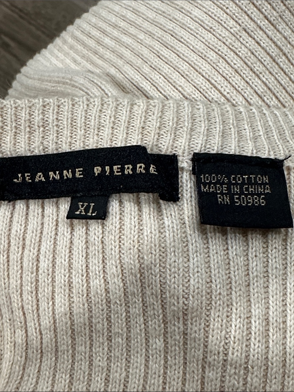 JEANNE PIERRE Beige Cable-Knit Crewneck Sweater - Picture 6 of 7
